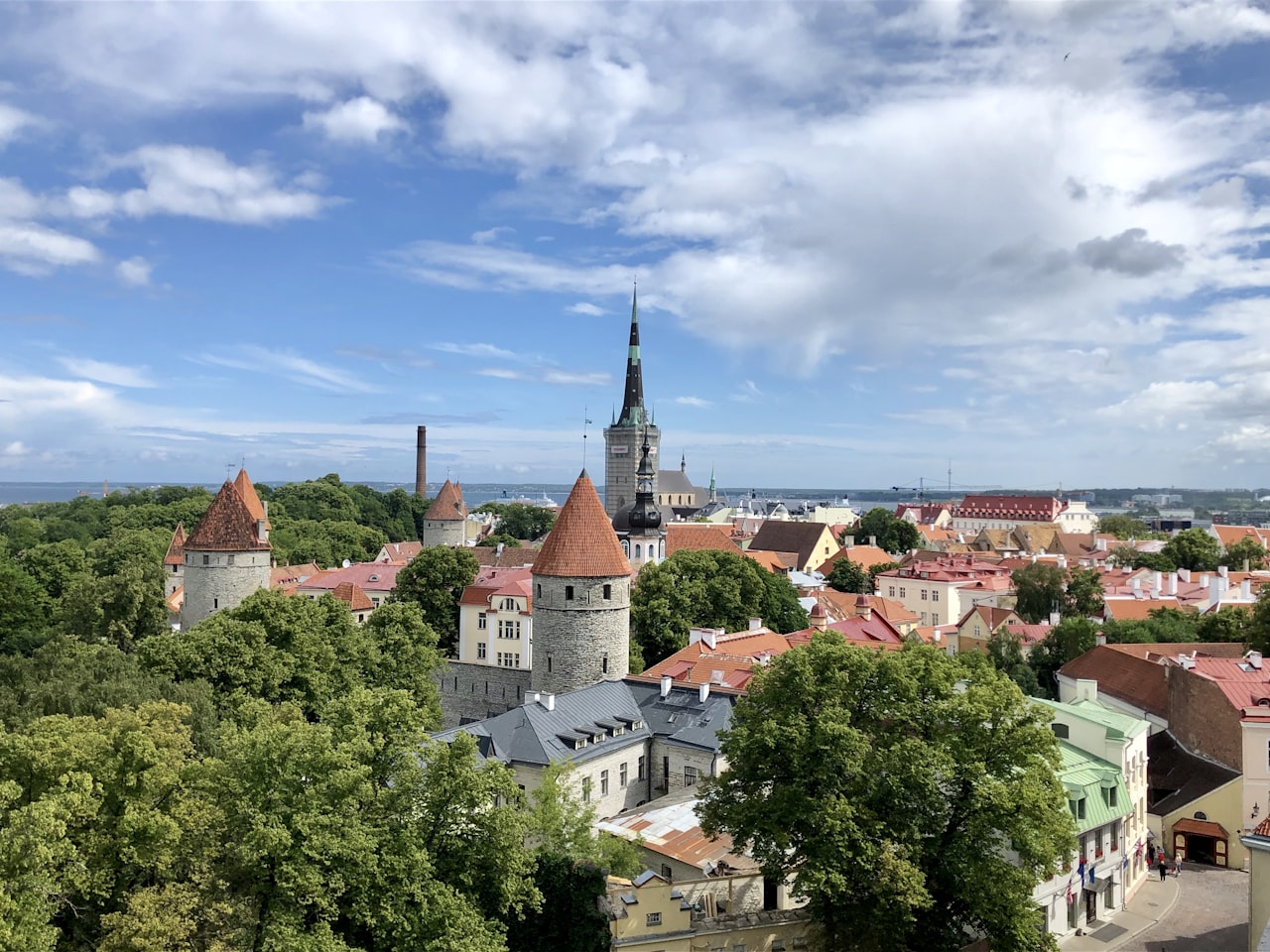 Aerial view of Tallinn old town, Estonia